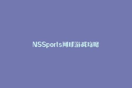 NSSports网球游戏攻略